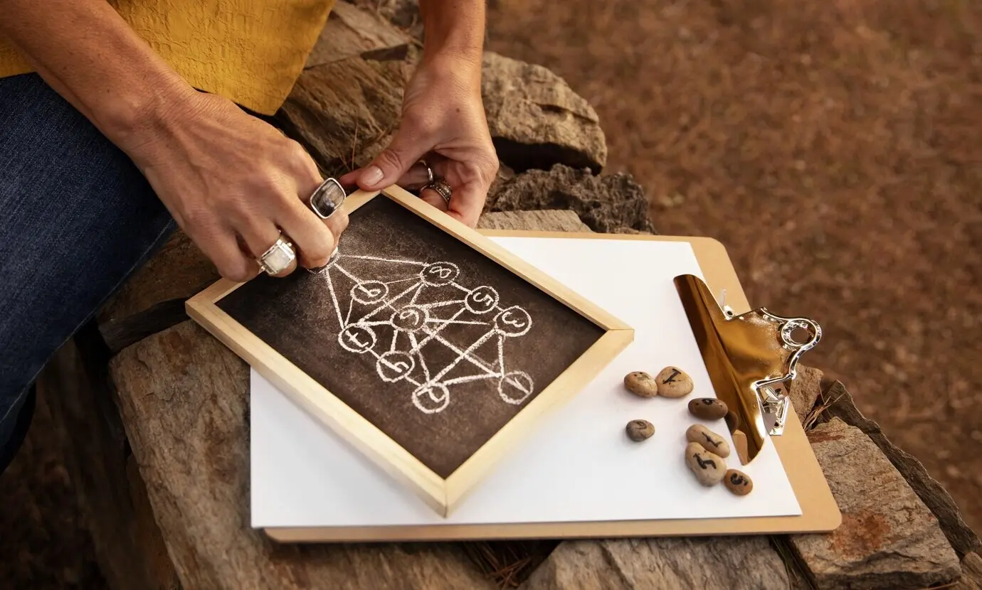 Numerologisches Konzept mit Zeichnung